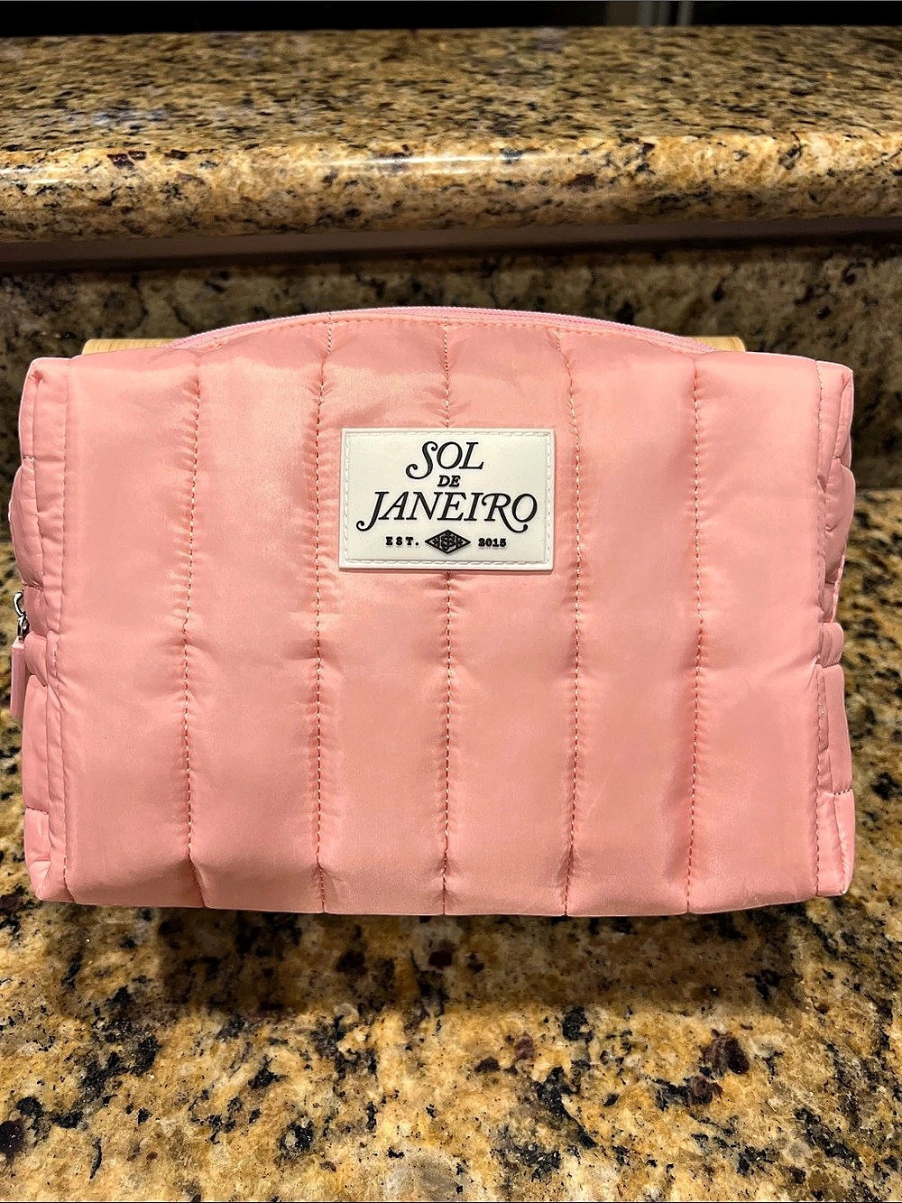 Sol de Janeiro Quilted Pink Cosmetic Pouch New